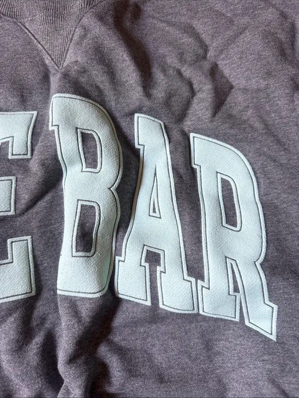 The Bar Heather Gray Crewneck with Mint Block Logo - Image 2