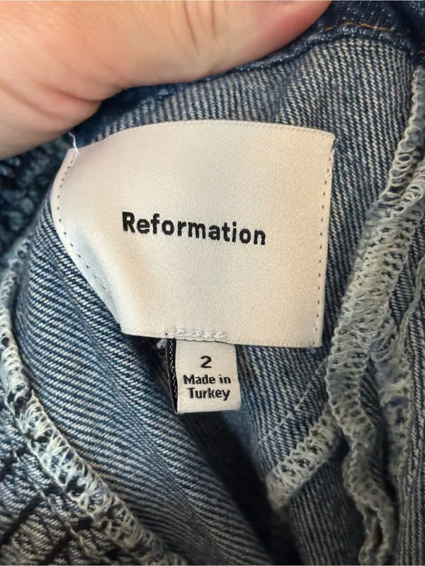 REFORMATION Elma Denim Mini Dress - Image 5
