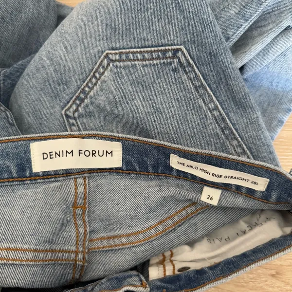 Aritzia Denim Forum 26 Arlo High Rise Straight‎ Jeans Distressed Organic Cotton - Image 5