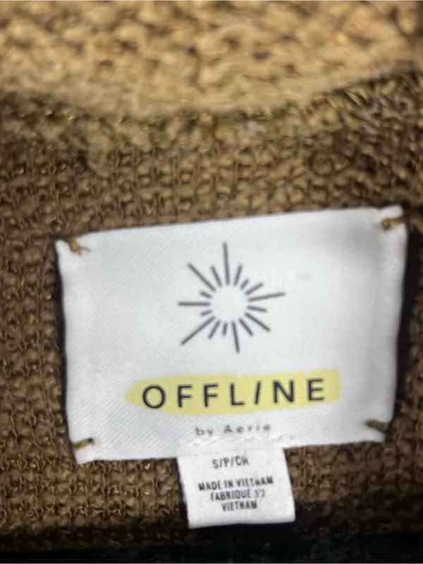 OFFLINE BY AERIE Drawstring Funnel Neck Kangaroo Pocket Cropped Pullover Small - Image 3