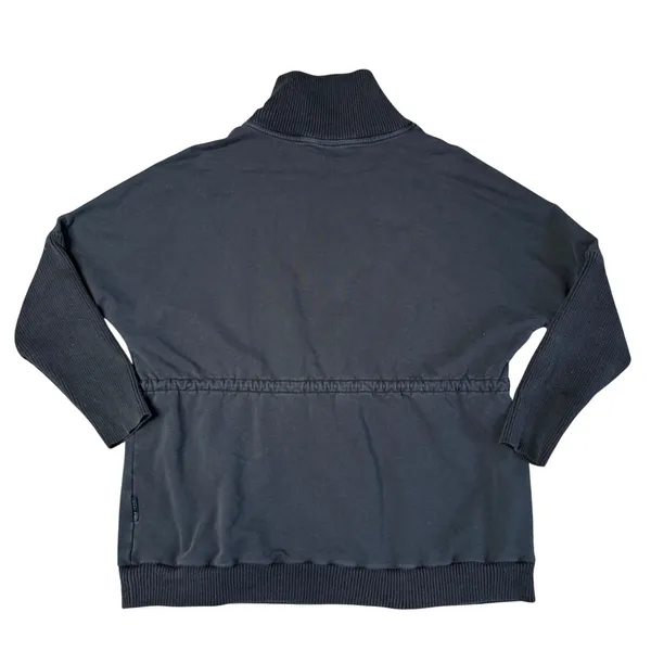 Varley Black Mock Neck‎ Cinched Waist Sweatshirt Ribbed Sleeves Small - Image 5