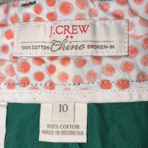 J Crew size 10 green cotton chinos summer shorts - Image 5