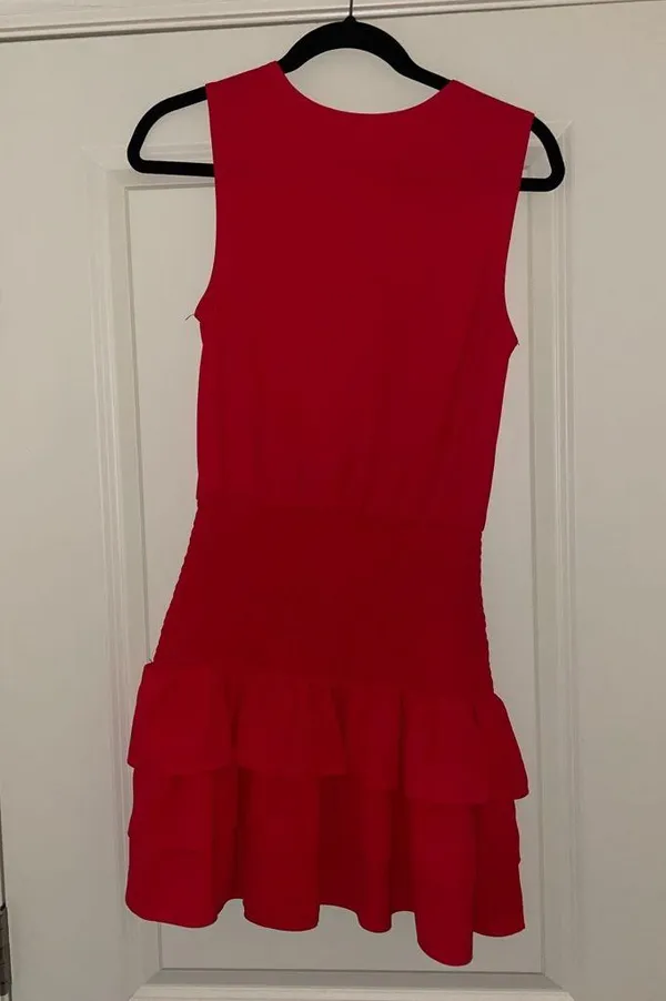 Amanda Uprichard Chantal Dress in Lipstick - Image 3