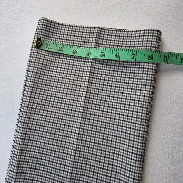 Zara Womens Houndstooth‎ Plaid High Waisted Flare Leg Trousers Brown Black XL - Image 7
