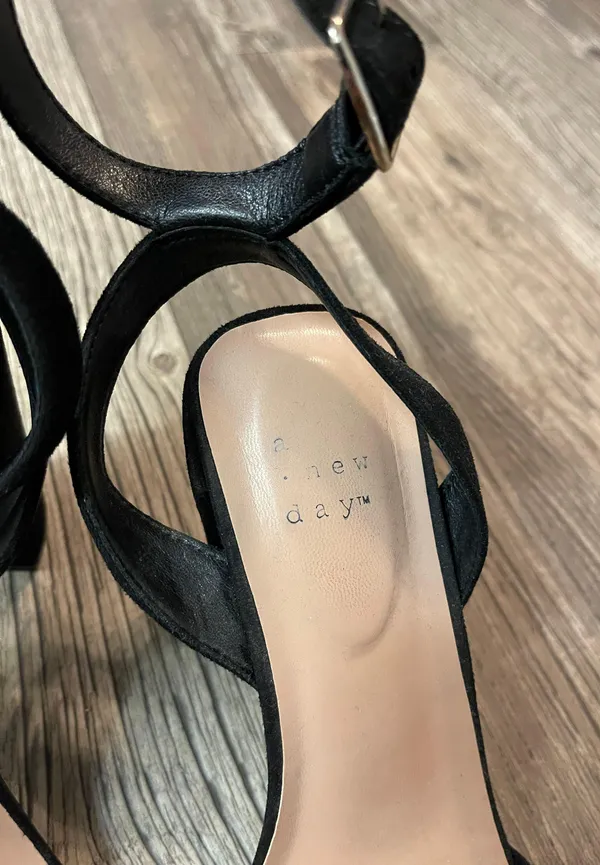 A New Day Black Ankle Strap Heels - Image 6