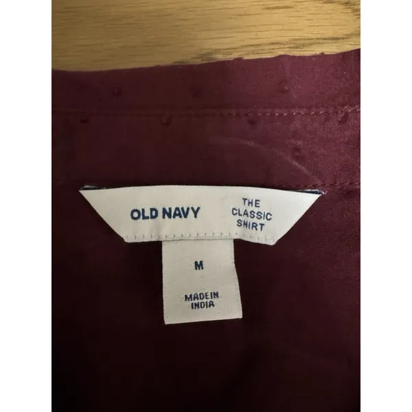 Old Navy Women Size Medium‎ Long Sleeve Button Down The Classic Shirt Cotton - Image 9
