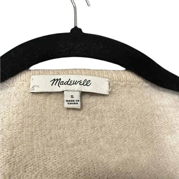 Madewell Colorblock Stripe Open Front Longline Cardigan Sweater Rust Cream Small - Image 3
