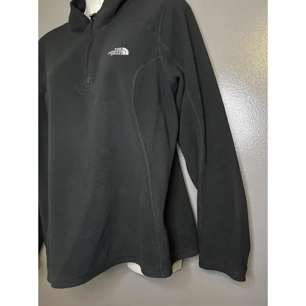 The North Face Pullover Womens Large Black Polartec Fleece 1/4 Zip Top - Image 4