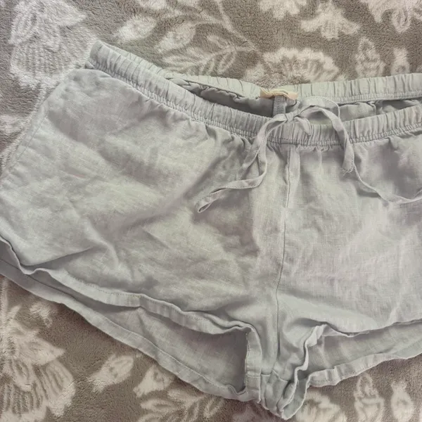 Brandy Melville Linen Shorts Blue - Image 2