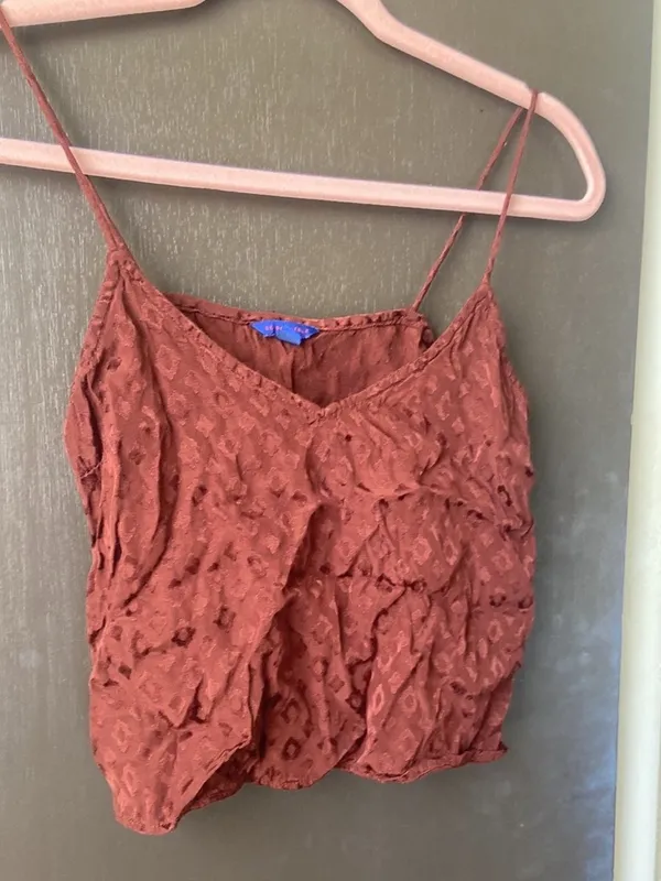 Aeropostale Rust Red Animal print Cami Cropped Top - Image 4
