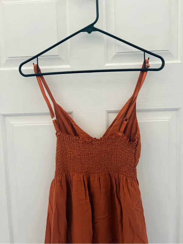 Derek Heart Rust Orange Smocked Bodice Maxi Dress - Image 5