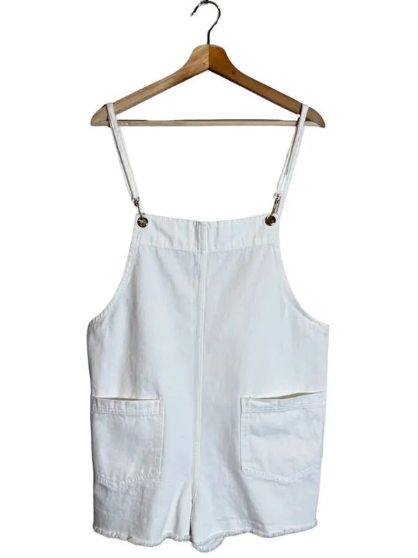 Show Me Your Mumu Trude Romper Women's Large Seashell White Denim Boho Festival - Image 5