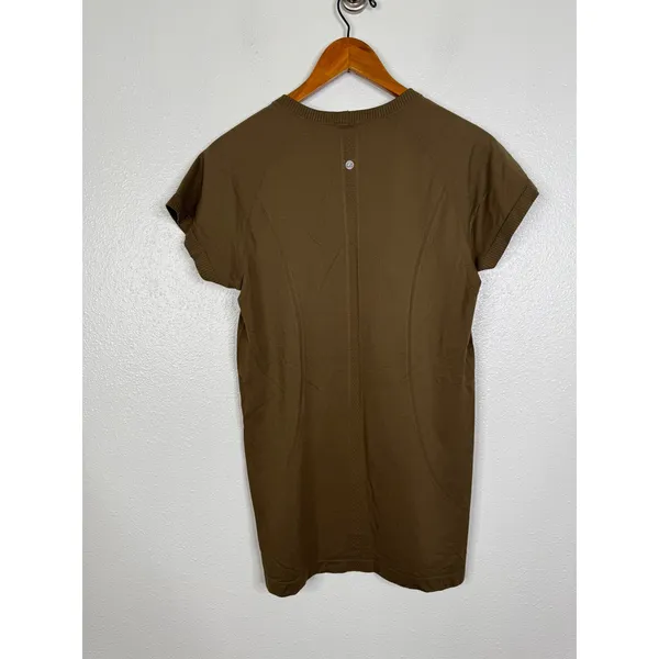 CRZ YOGA Womens Seamless Short Sleeve Workout Top Olive Brown Size Large L - Image 2