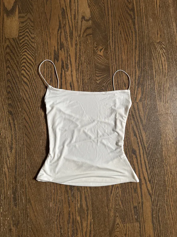 Meshki buttery smooth second skin open cross back strappy tank top small - Image 3