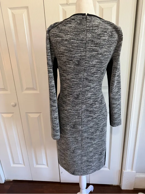 Lauren Ralph Lauren Marled Long Sleeve Two Toned Knot Sheath Dress Size 4 - Image 4