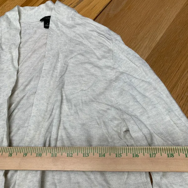 Ann‎ Taylor Oatmeal Heather Open Front Cardigan Gray Size Medium 876788 - Image 2