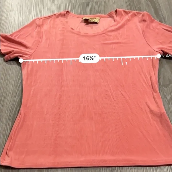 Double D Ranch Coral Pink Short Sleeve Basic Tee Shirt Size XS‎ - Image 7