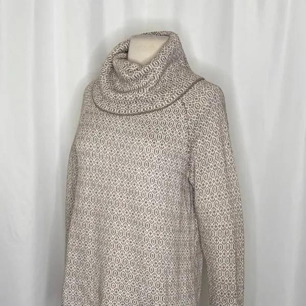 TOMMY BAHAMA Wool Blend Cowl Neck Sweater‎ Coastal Geometric Raglan Knit Small - Image 6