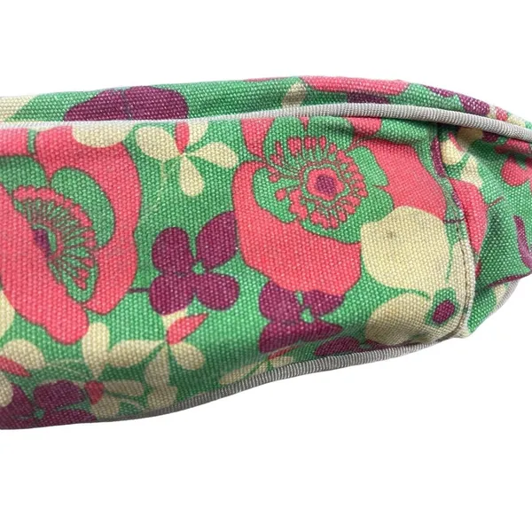 Levi’s Green Floral 70s Inspired Retro Groovy Bright Color Top Handle Bag Purse - Image 7