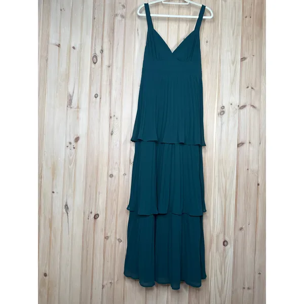 Lulus Luxe Perfection Green Pleated Tiered Backless Dress Holiday Extra Large - Image 7