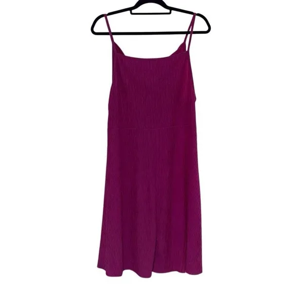 Shein Curve 2XL Hot Pink‎ Textured Knot Front Slip Mini Dress Sexy Summer Vacay - Image 2