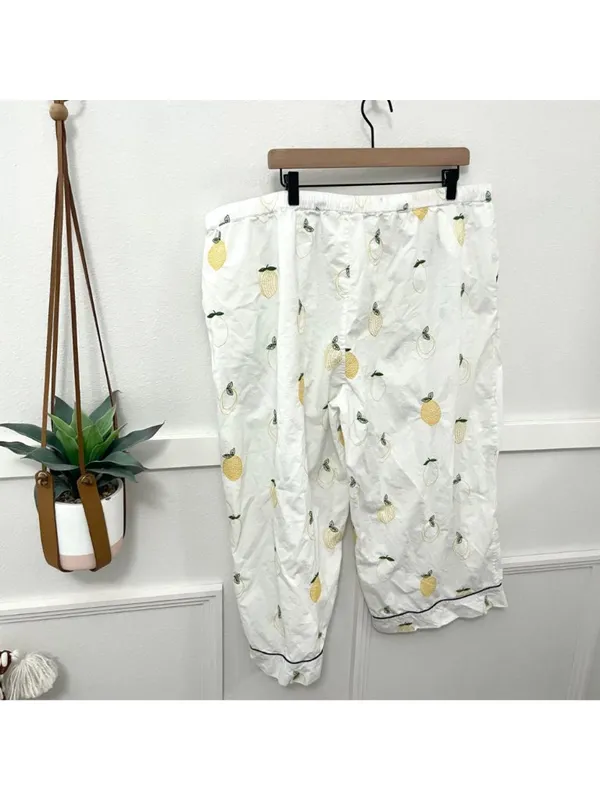 Printfresh Cropped Lemon Embroidered Lounge Pant Size 3X - Image 4