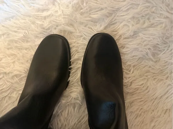 Paul Green Black Leather Knee High Boots US 10 Block Heel Zip NWOB - Image 5