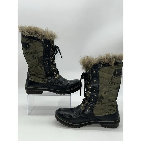 Sorel Tofino II Waterproof Insulated Faux Fur Winter Boots Camo/Black-Size 8.5 - Image 2