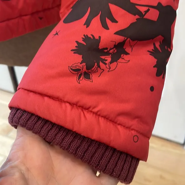 Patagonia nano puffer red and black flowered full zip insulatedjacket - Image 7