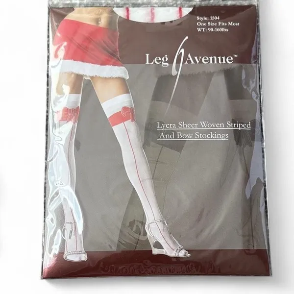 Leg Avenue Bow Christmas Thigh Highs - Image 2