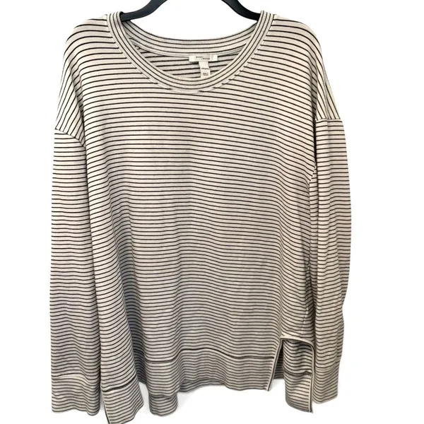 Daily Ritual XXL Striped Pullover Sweatshirt Black White Oversized Crew Neck - Image 11