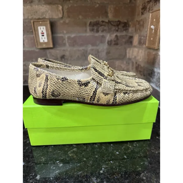 Sam Edelman Lucca Loafers Tan snake Print leather print Size 7 Equestrian - Image 4