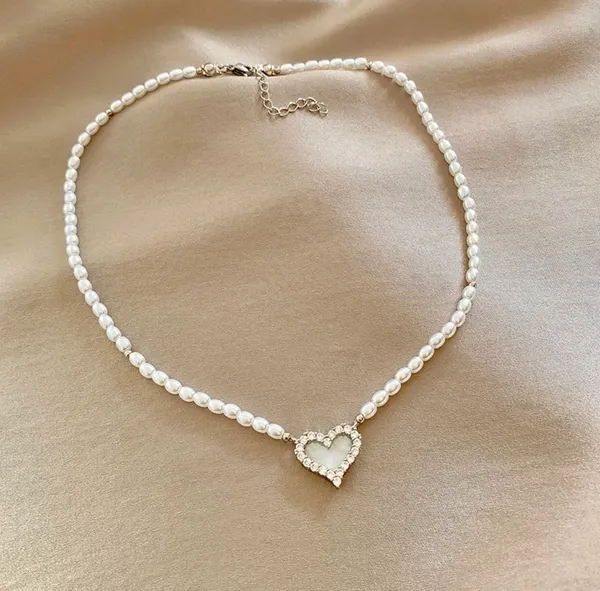 Women's Zirconium Love Pearl Necklace - Image 2