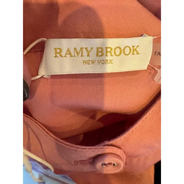 Ramy Brook Dress Women 2 Pink Flirt‎ Lorde Ruched Tie Waist Long Sleeve Mini NWT - Image 9