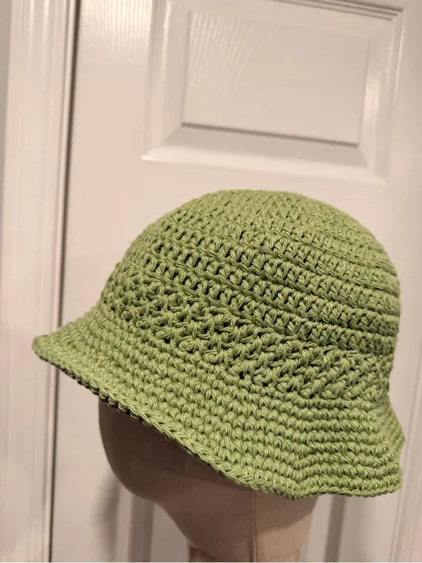Handmade Crochet Bucket Hat 100% Cotton Lightweight Packable Festival Boho Beach - Image 2