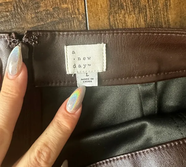 A New Day Brown (faux) leather miniskirt - Image 3