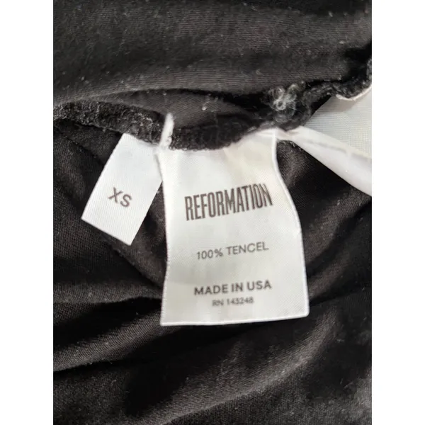 Reformation Black Muscle Tank Top 100% Tencel XS Sleeveless‎ Crew Made in USA - Image 5