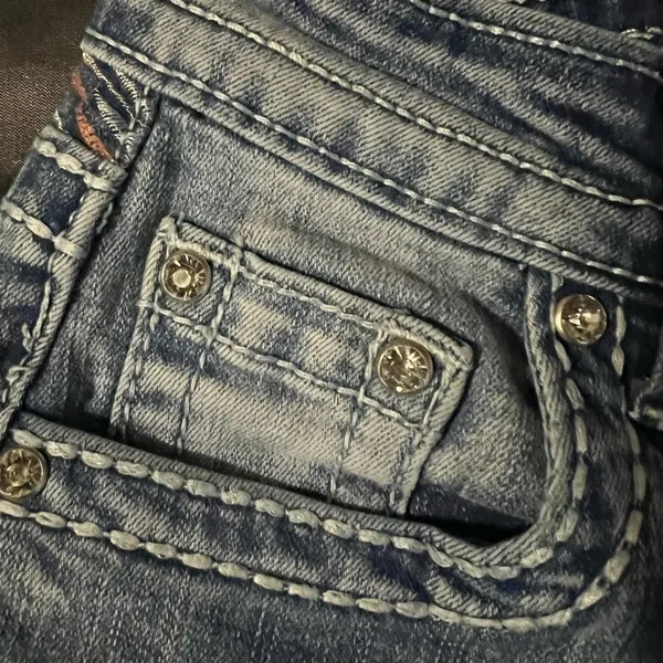 Los Angeles Apparel Embellished Blue Denim‎ Jeans - Image 10