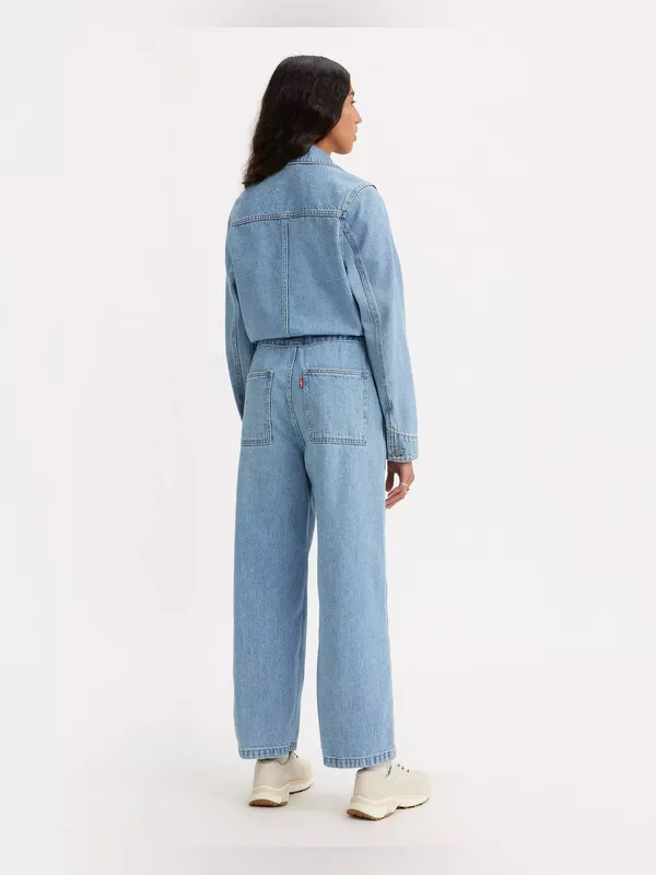 NWOT Levi's Iconic Jumpsuit Light Wash Blue XS Pockets - Image 4