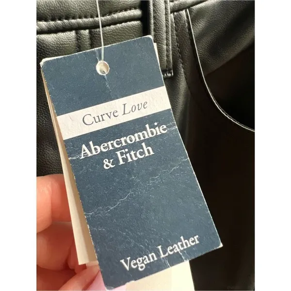 Abercrombie & Fitch NWT Vegan Leather 90s Straight Pant Ultra High Rise Black 27 - Image 9