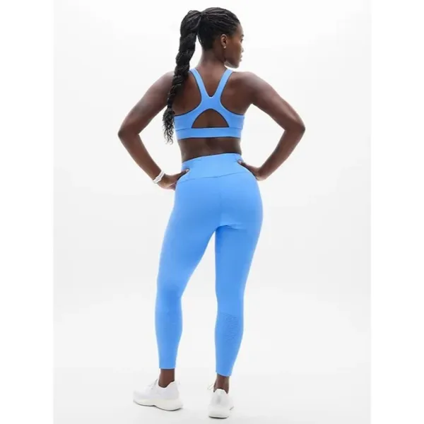 New Athleta M Interval Perforated Cornflower Blue Leggings Medium Regular - Image 6
