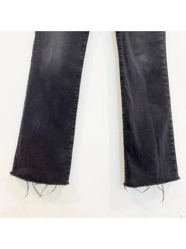 Joes Jeans Hi Honey Jeans Size 31 Black Wyoming Raw Hem Curvy Bootcut‎ Rancher - Image 4