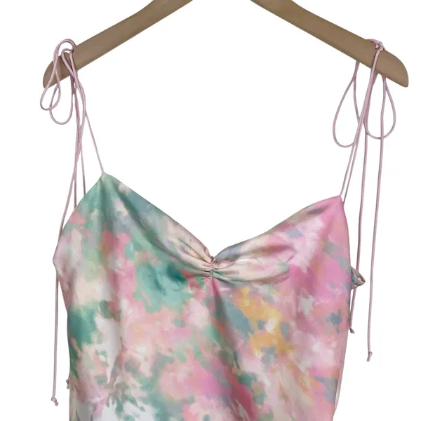 For Love & Lemons Call Me Tie Dye Colorful Pastel Open Back Midi Dress Small - Image 5
