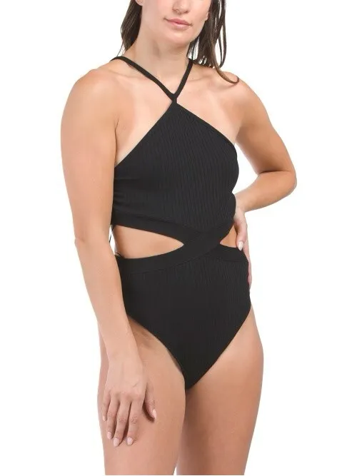 NWT Zara Cut Out Halter Bodysuit – Black – M - Image 6