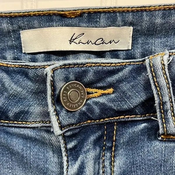 KanCan mid rise distressed raw hem skinny jean - Image 2