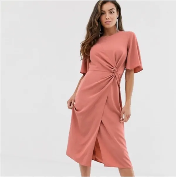 ASOS terracotta twist front dress - Image 2