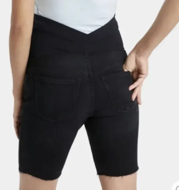 Isabel Maternity by Ingrid & Isabel Over Belly Bermuda Maternity Jean Shorts - Image 2