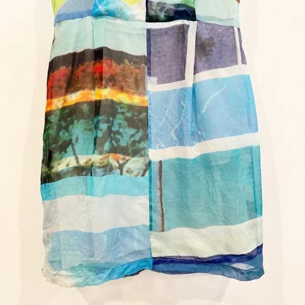 Rag and Bone Tribeca Dress Size 2 Multi Color‎ Silk Abstract Minimalist Grunge - Image 3
