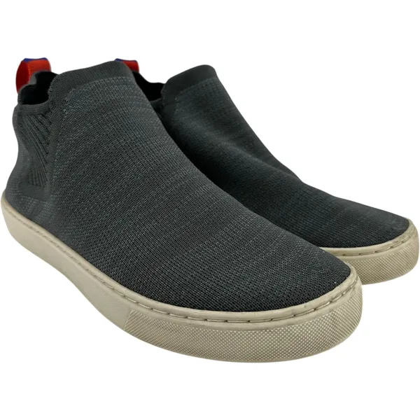 Rothy's The Chelsea Boots Knit High Top Slip On Fog Melange Gray Red 8 - Image 2