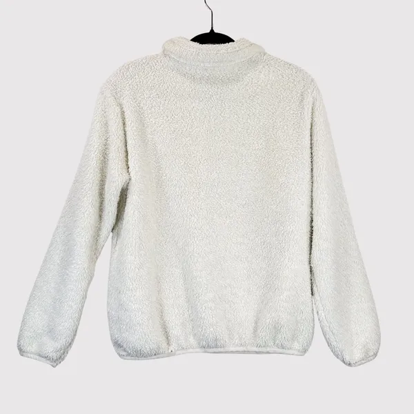 Patagonia Womens Jacket White Los Gatos High Pile Fleece 1/4 Zip Pullover Medium - Image 3